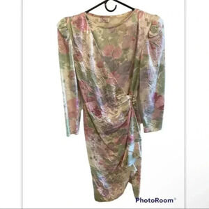 Milanzo Womens Silk Ruffle Floral Dress